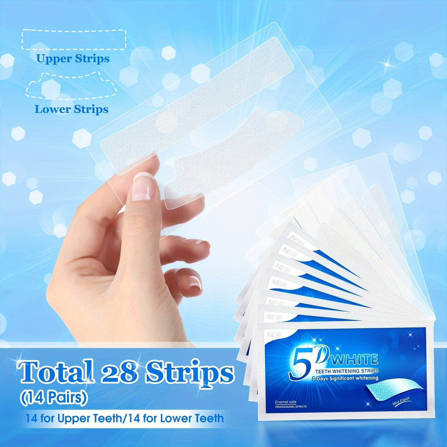 56pcs 5D Teeth Whitening Strips Kit